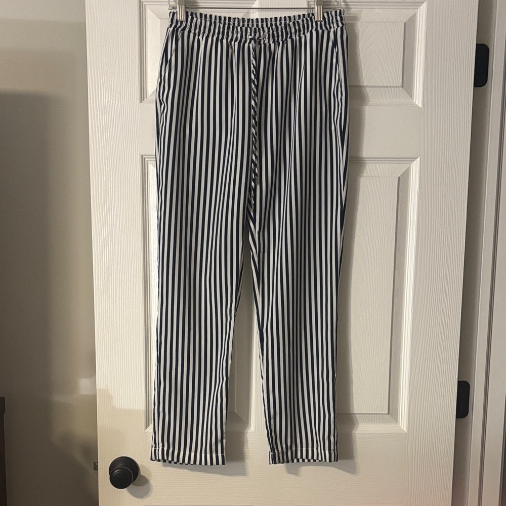 Ralph Lauren Black and White Striped Joggers